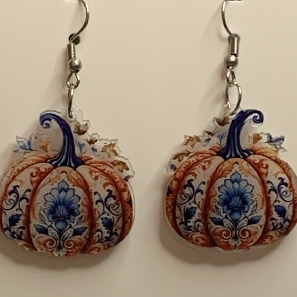 Pumpkin Earring, Boho Earring, Halloween Earring, Thanksgiving Earring, Fall - Picture 4 of 7